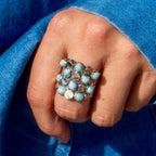 Sterling Silver Larimar Chunky Ring