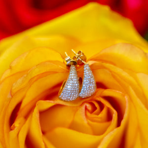 14k Diamond Pavé Cage Hoops