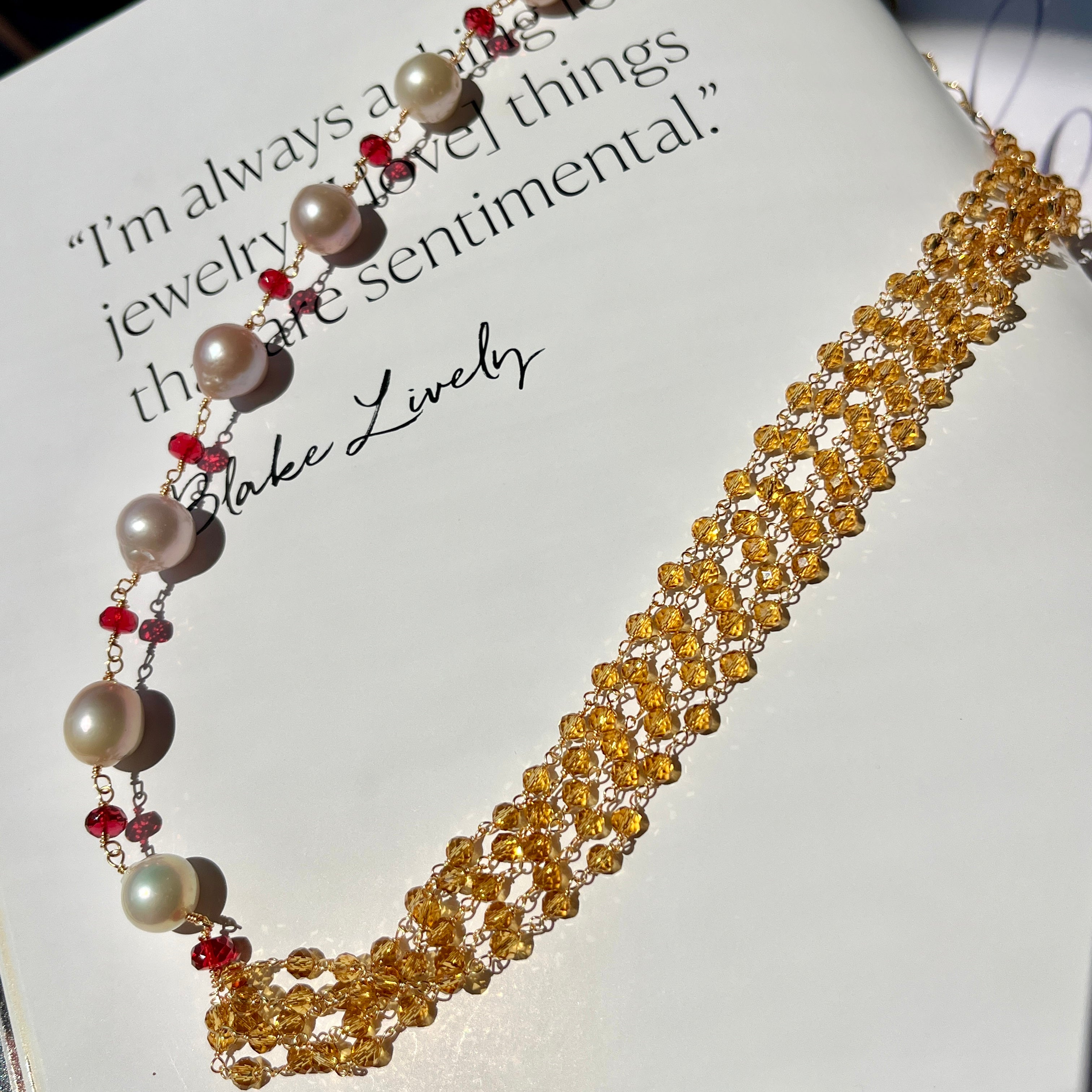 Citrine + Pearl Necklace