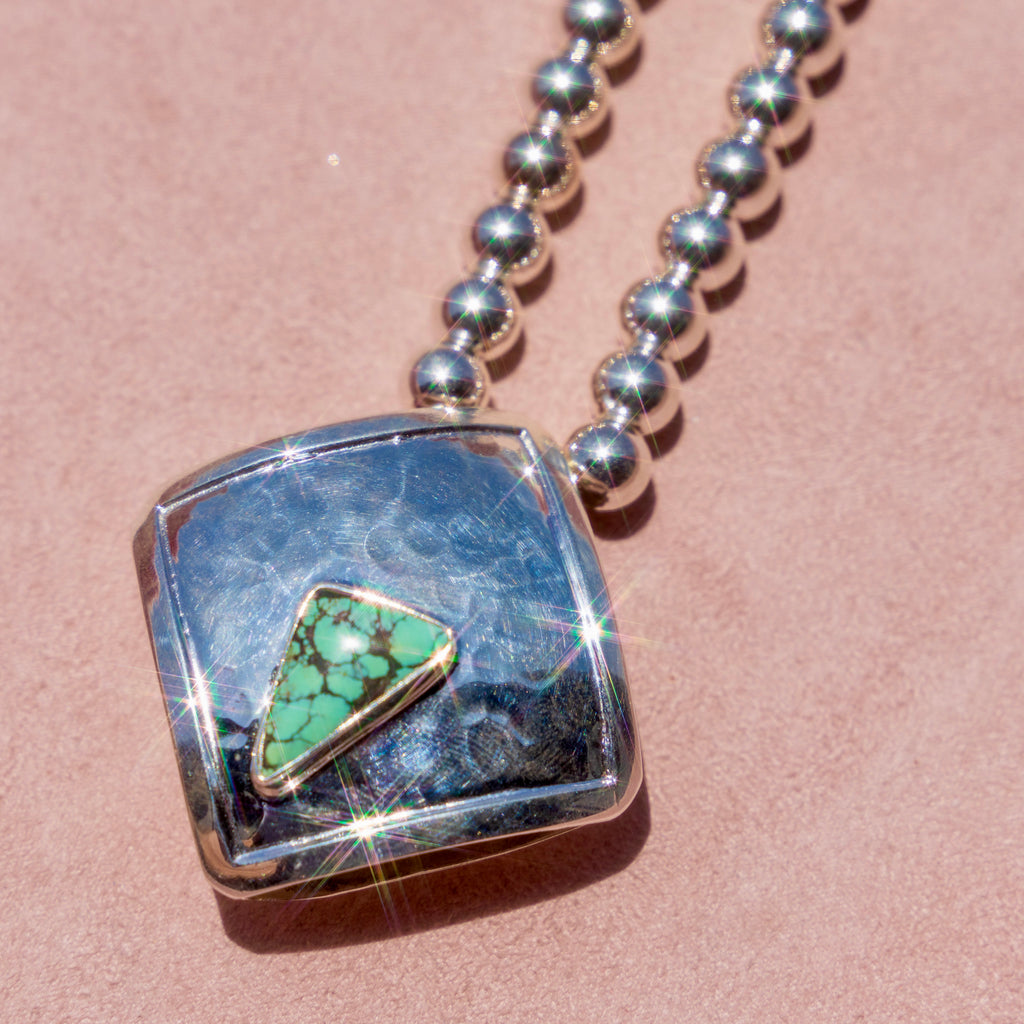 Sterling Silver Green Turquoise Pendant