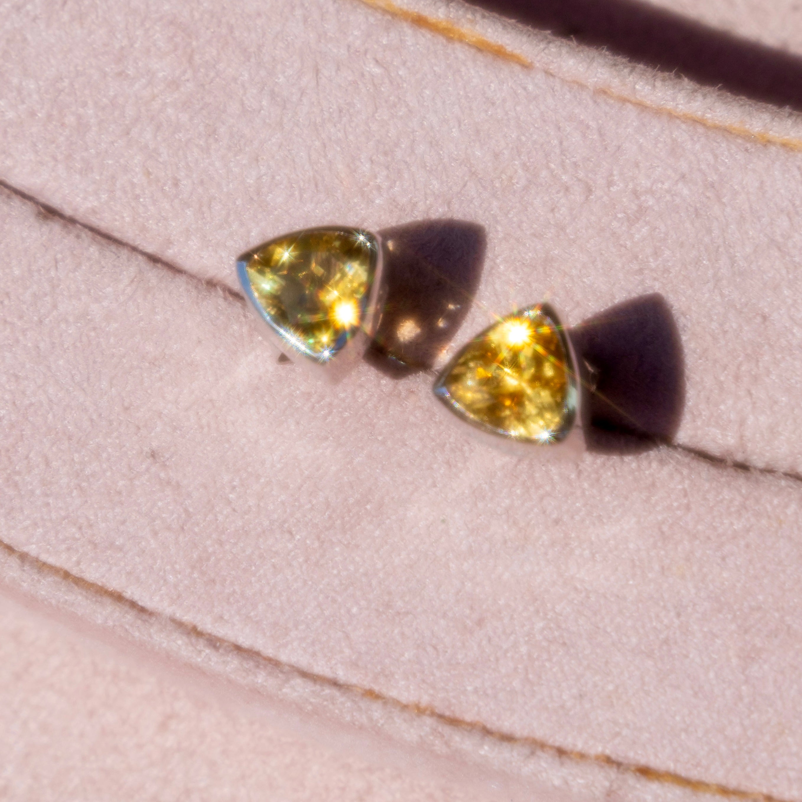 Sterling Silver Citrine Studs