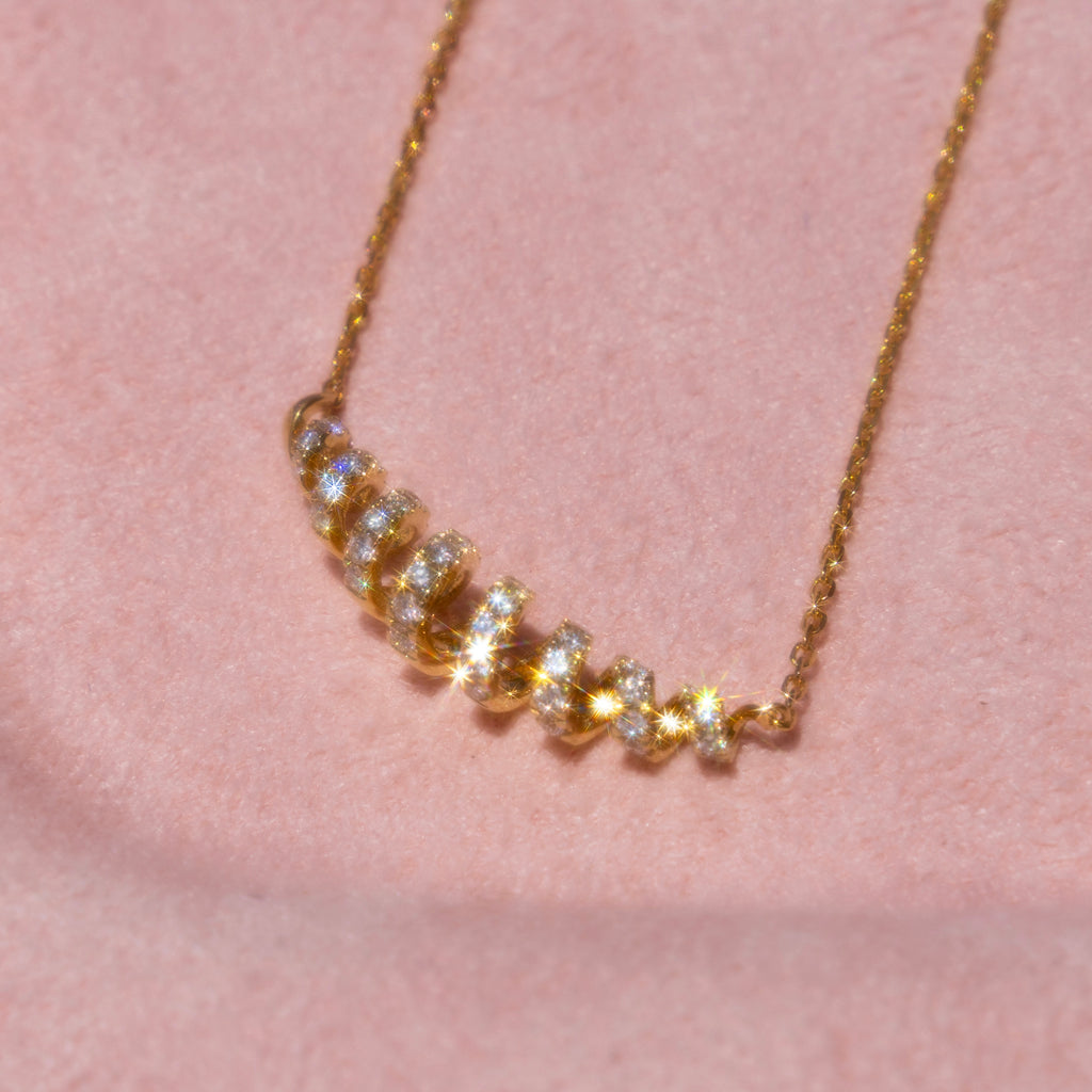 14k Diamond Coil Necklace