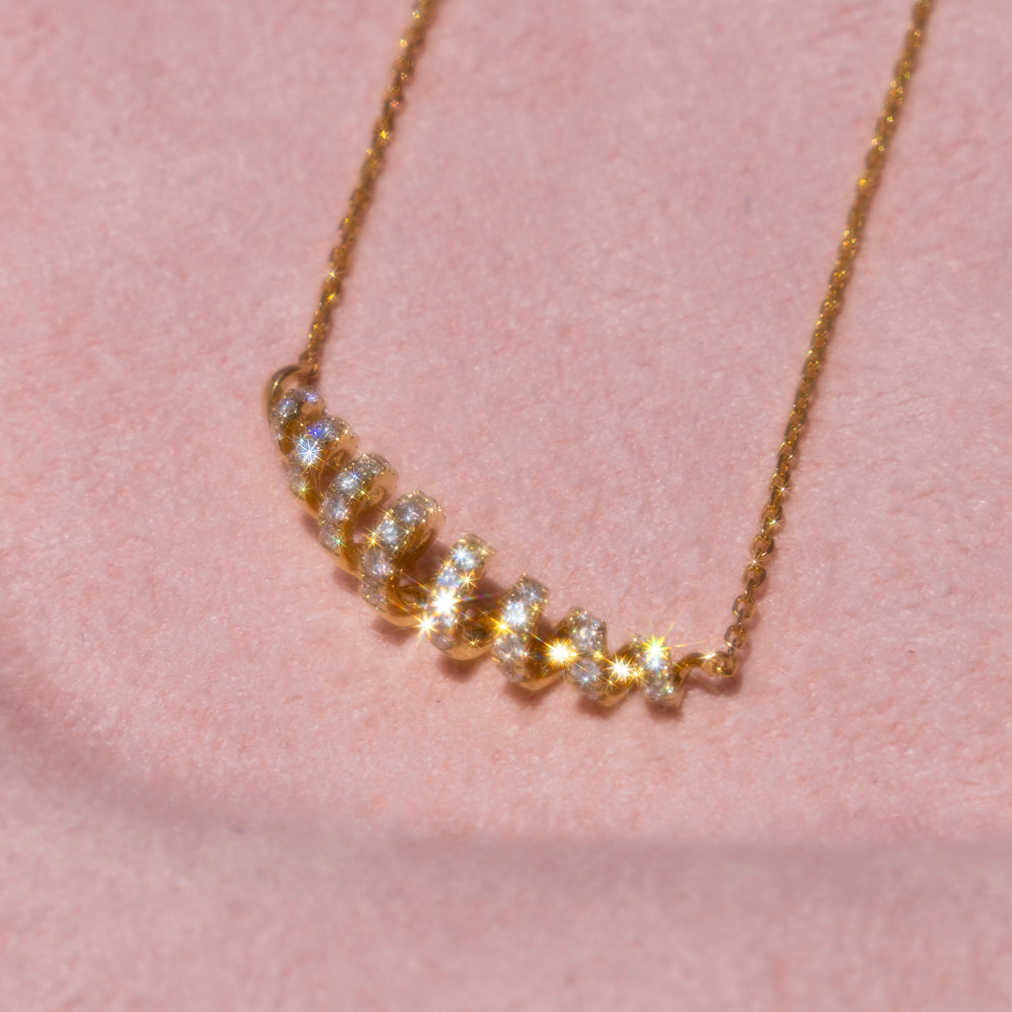 14k Diamond Coil Necklace