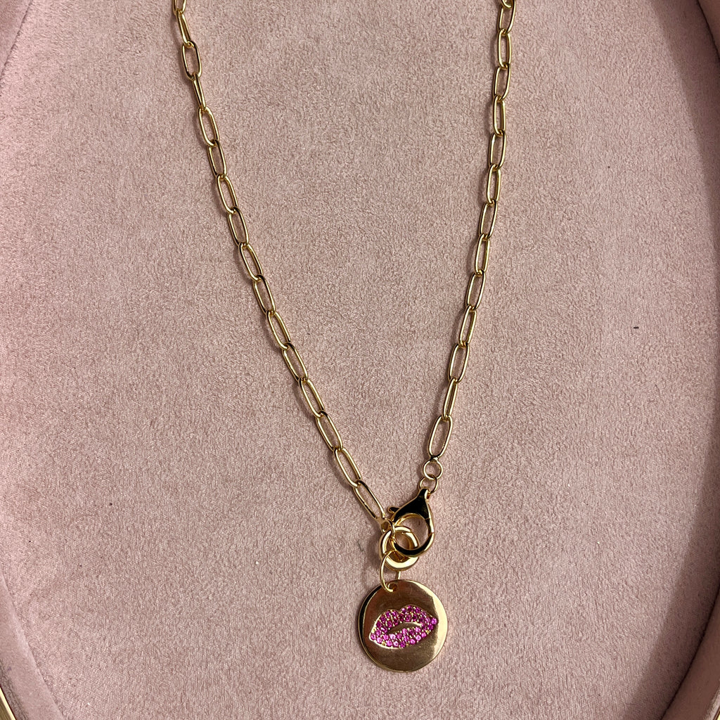 Red Lips Link Necklace