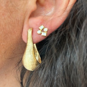 Chunky Gold Raindrop Hoops