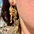 Peridot, Carnelian, Kyanite, + Amethyst Earrings