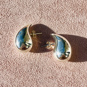 Chunky Silver Raindrop Earrings