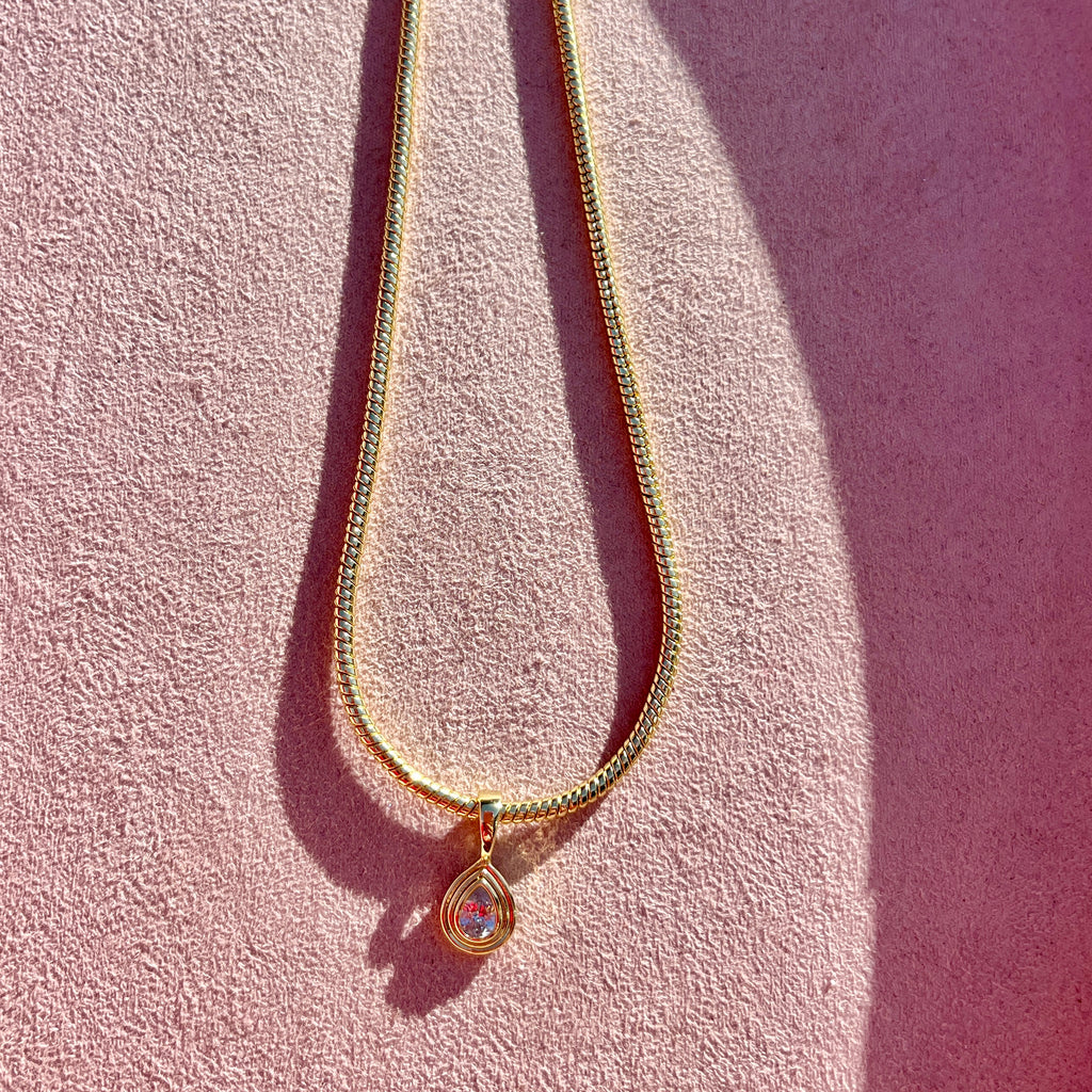 Snake Chain w/ Teardrop Charm