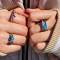 Blue Topaz Square Point Ring