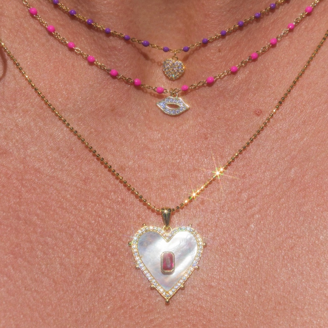 Mother of Pearl Heart Necklace