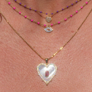 Mother of Pearl Heart Necklace