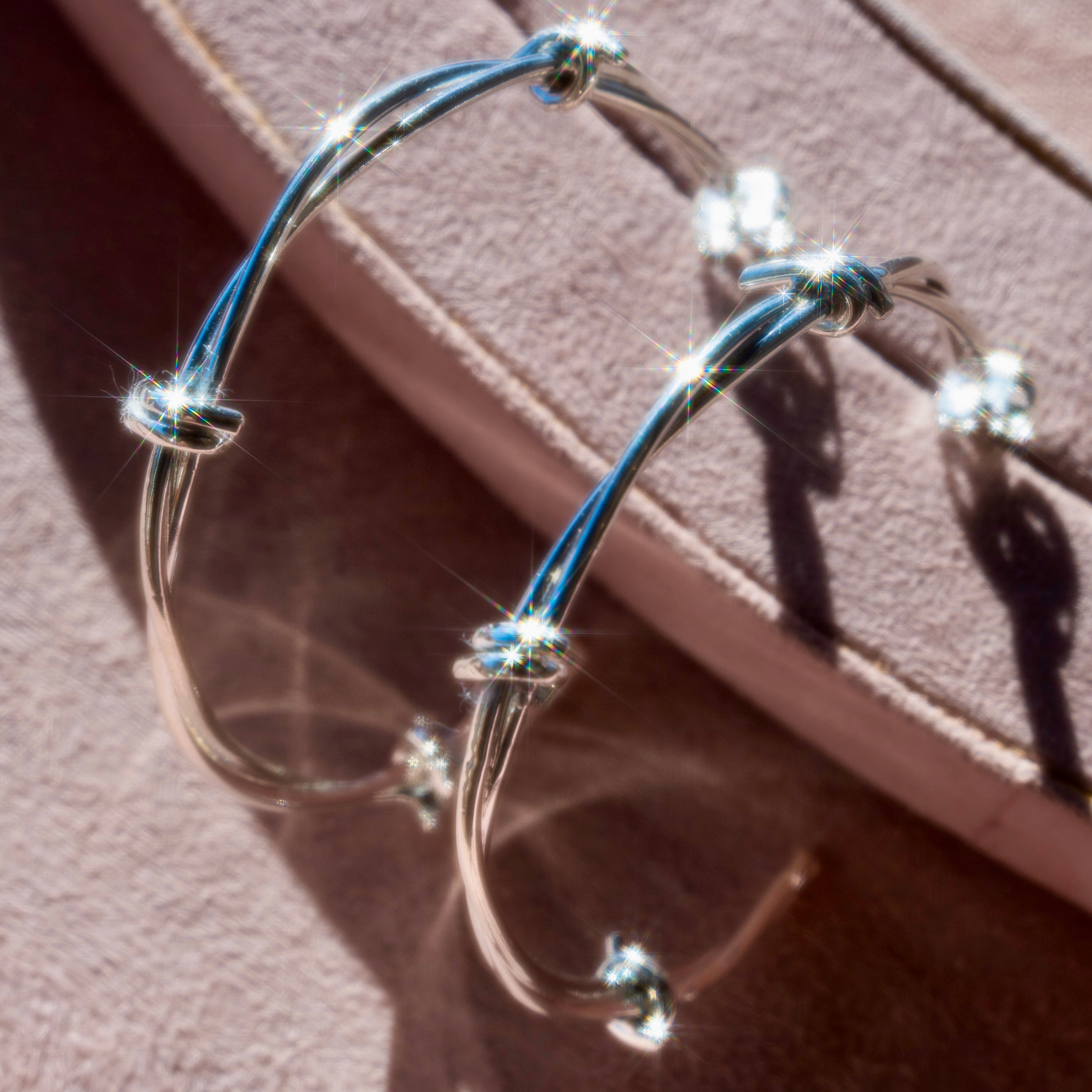 Sterling Silver Twisted Knot Hoops