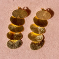 Brushed Gold Oval Dangle Earrings