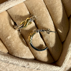 Two Tone Crossover Hoops