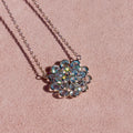 Sky Blue Topaz Floral Necklace
