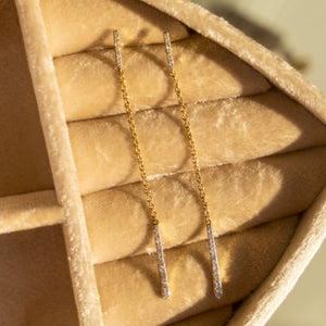 14k Diamond Bar Earrings