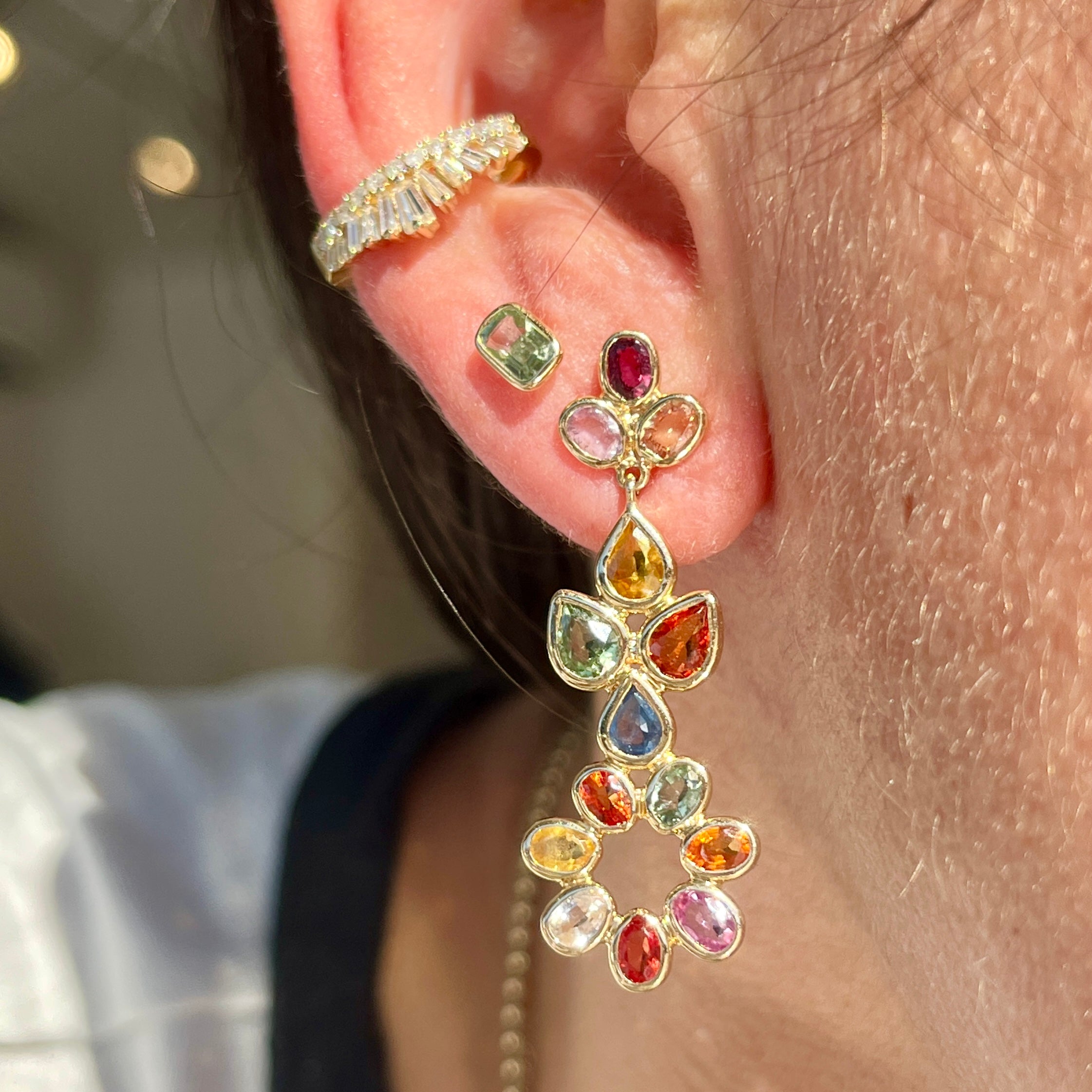 14k Green Sapphire Studs