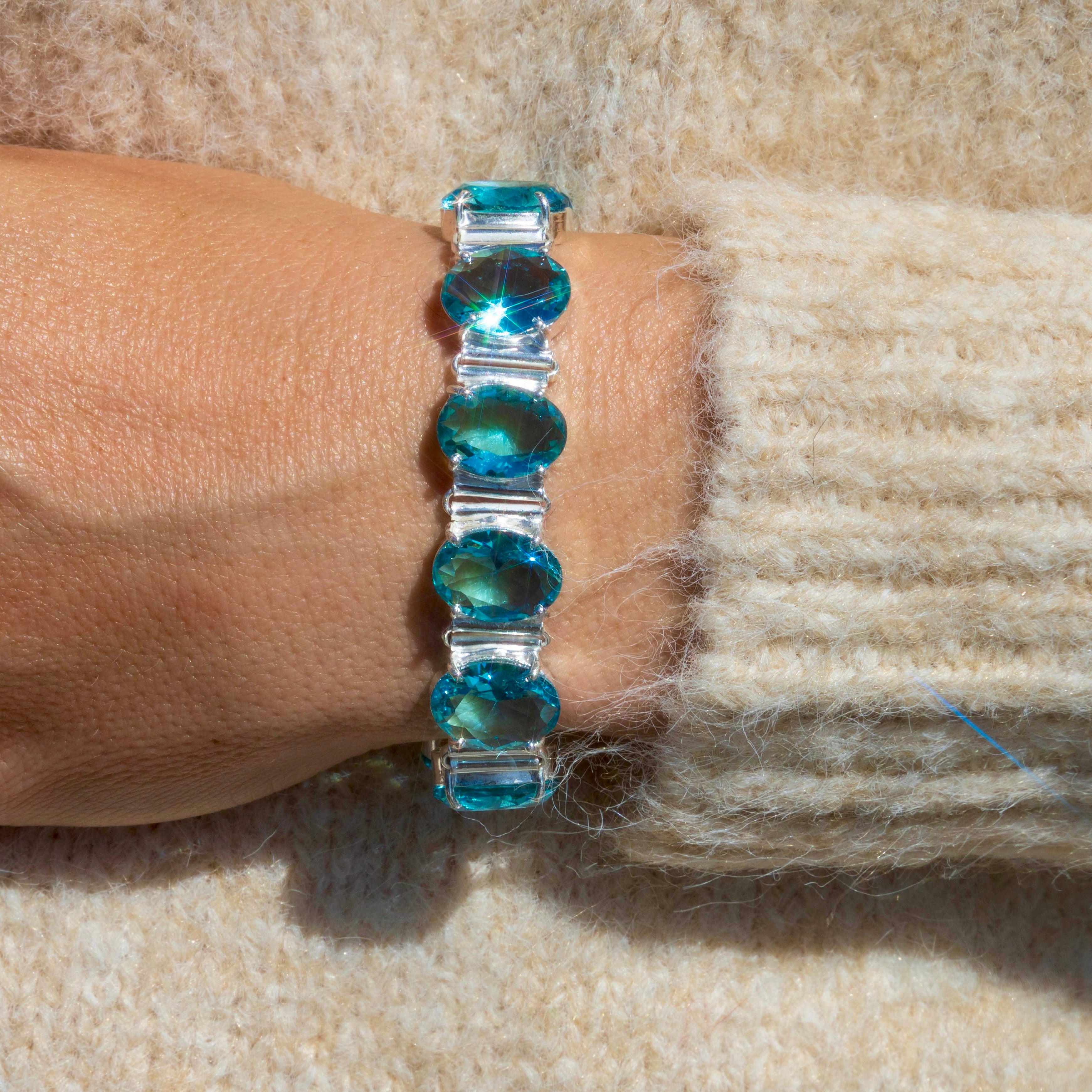Blue Topaz Tennis Bracelet