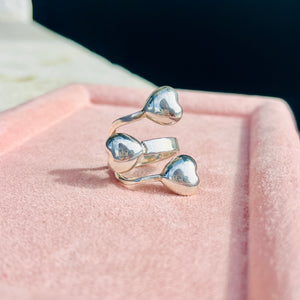 Silver Heart Branch Ring