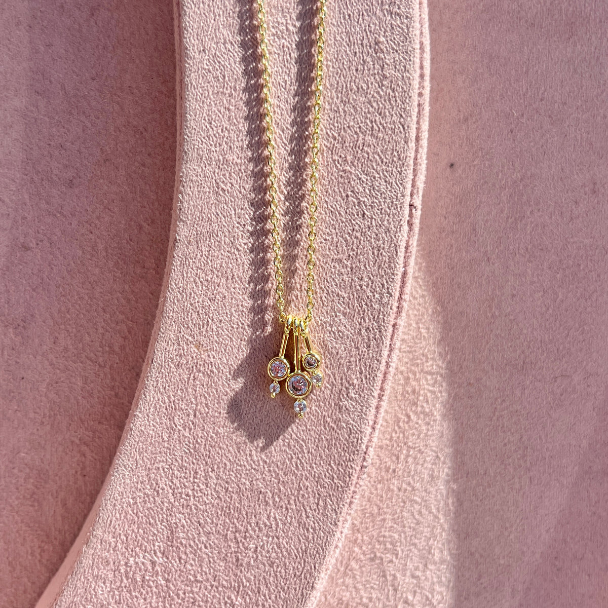 Bezel CZ Multi Bar Necklace