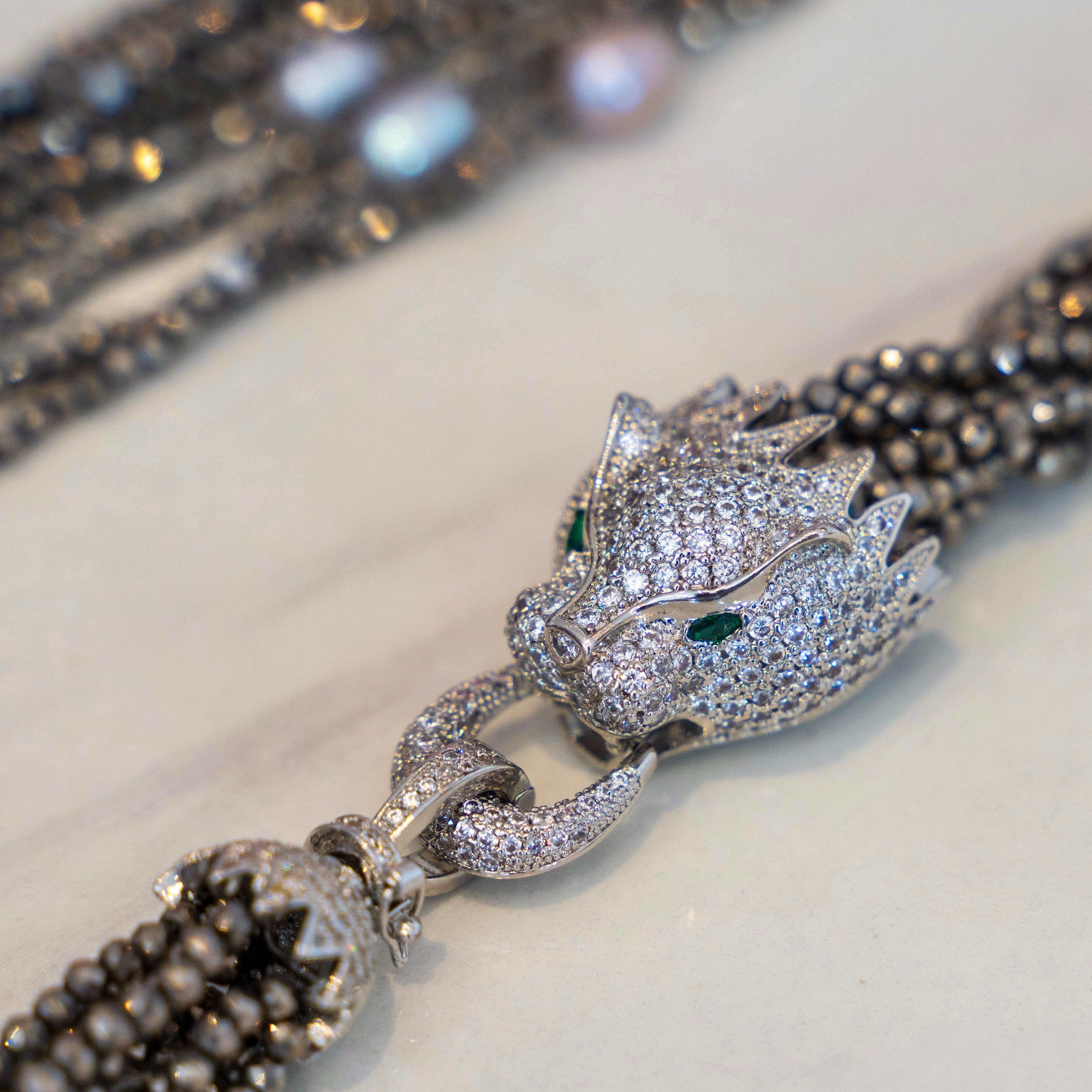 Hematite Strands + Tahitian Pearls Necklace