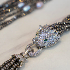 Hematite Strands + Tahitian Pearls Necklace