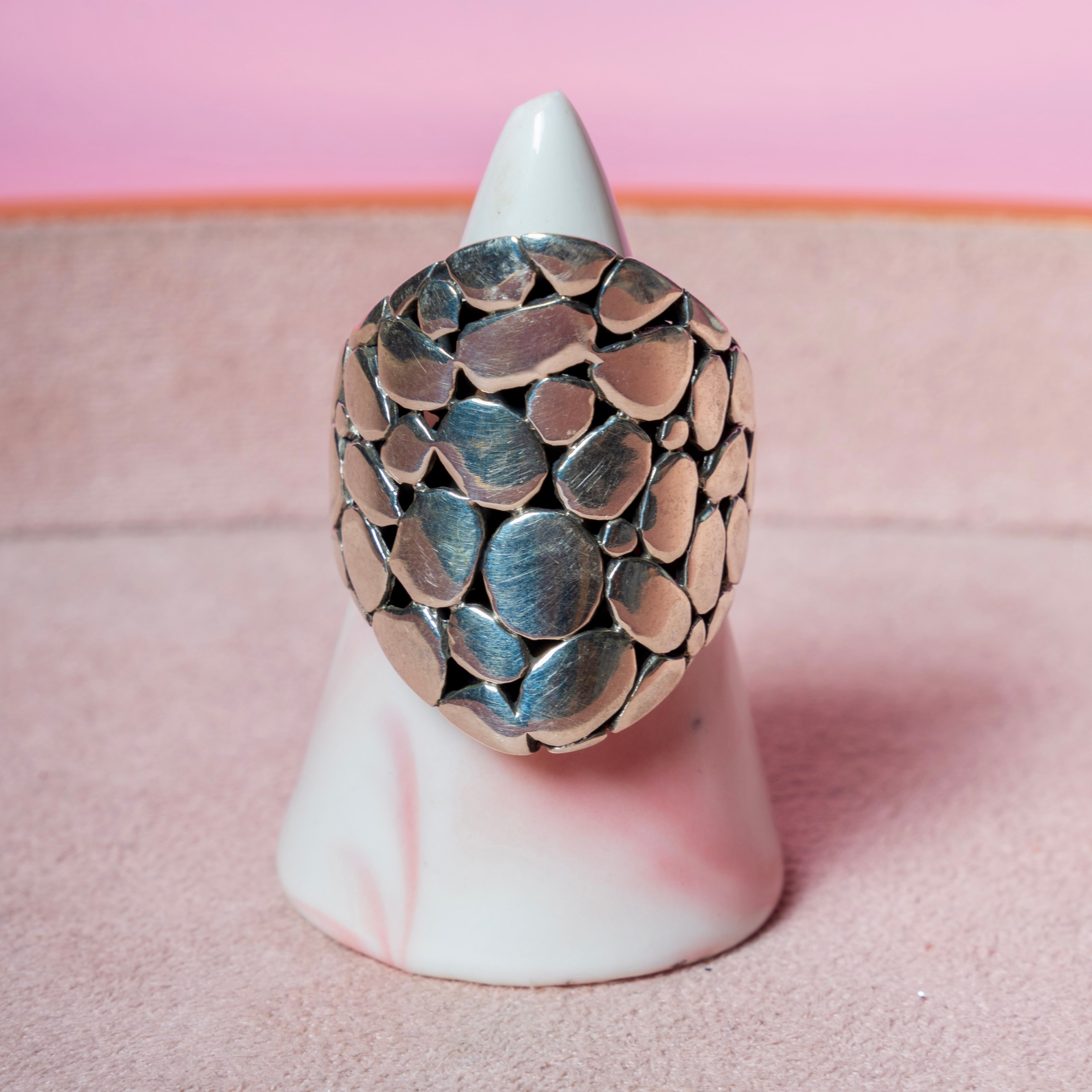 Silver Cobblestone Ring
