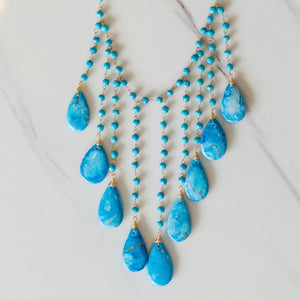 Turquoise Chandelier Necklace