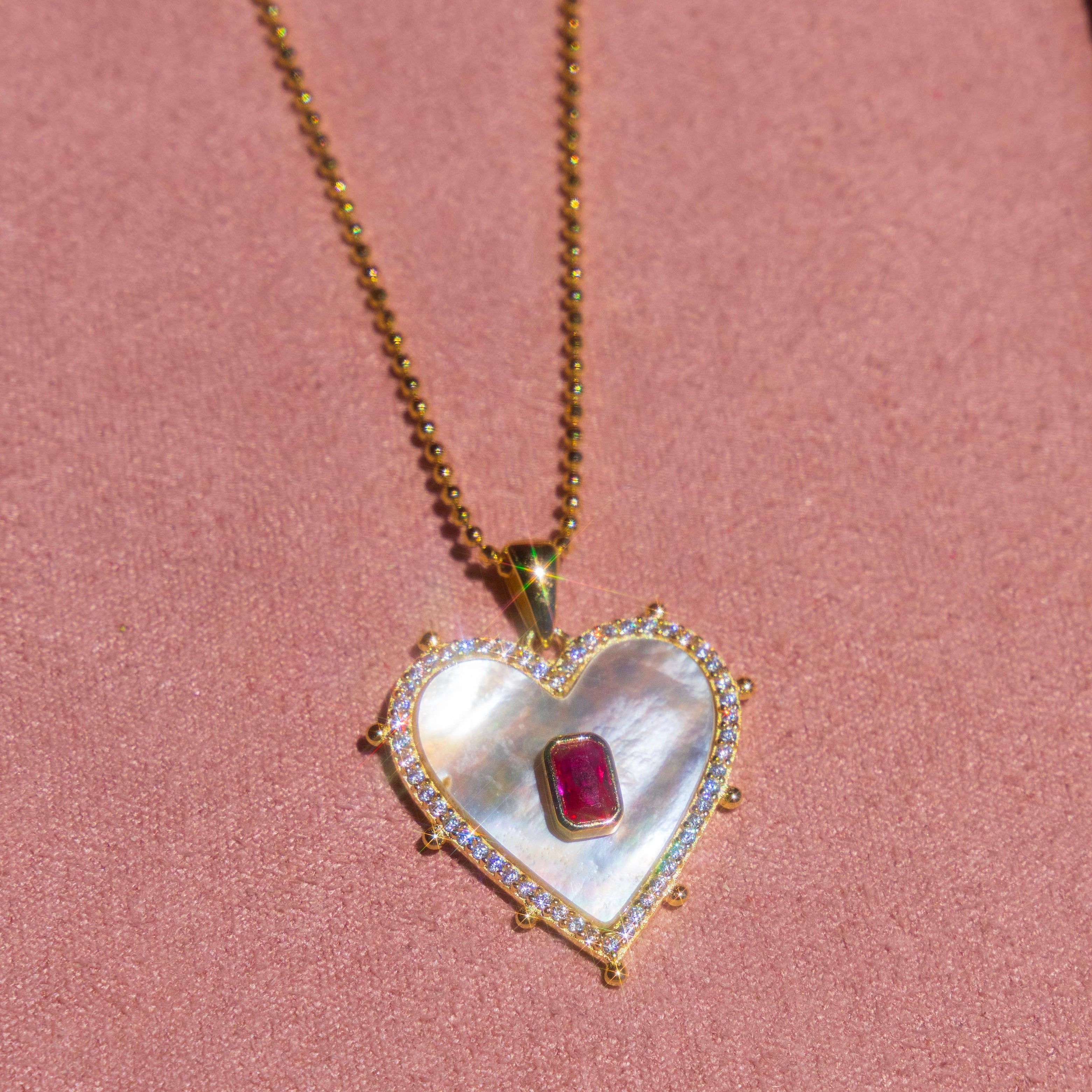 Mother of Pearl Heart Necklace