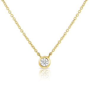14k Diamond Bezel Necklace