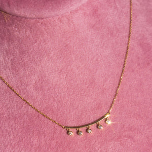 14k Diamond Bar Shaker Necklace