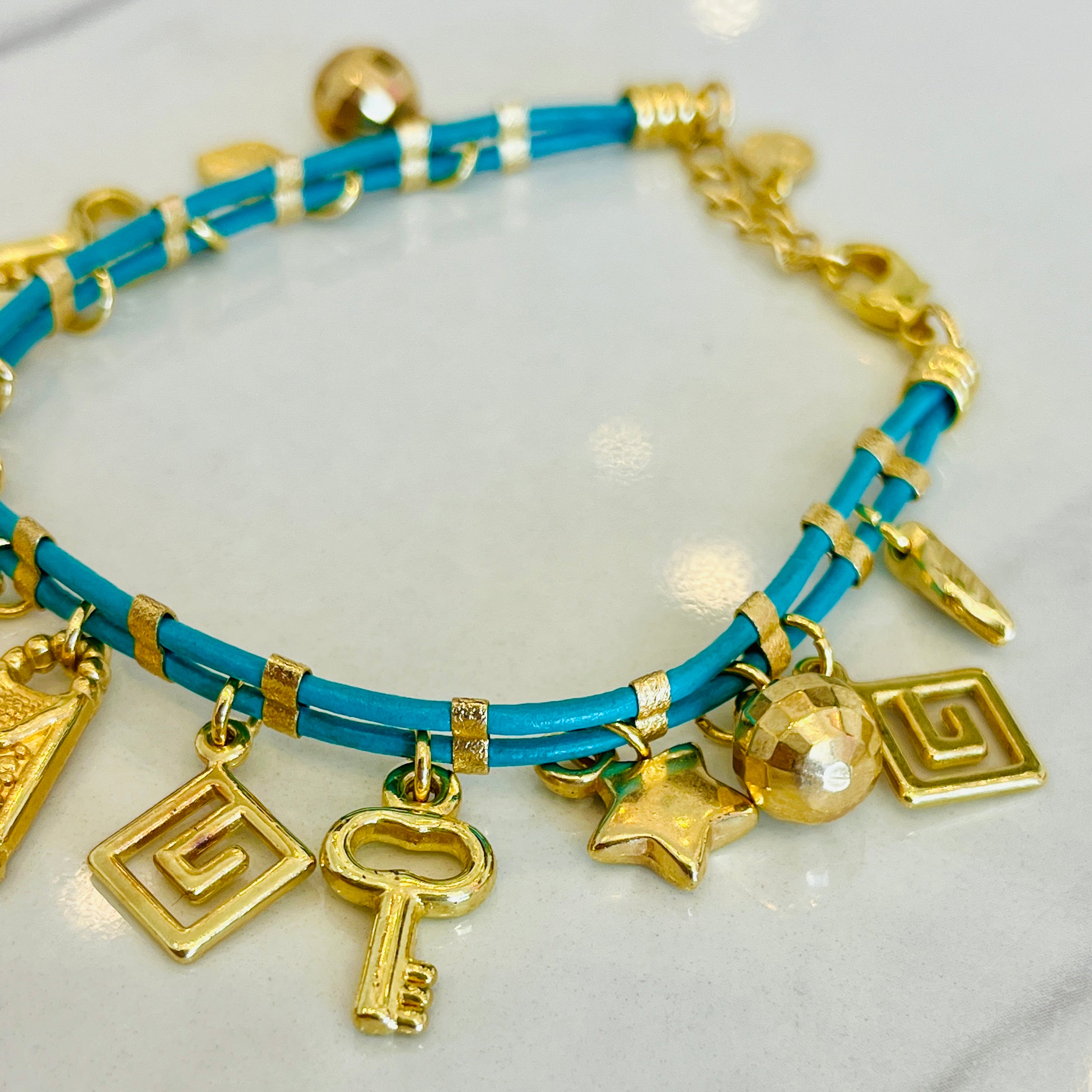 Leather Charm Bracelet