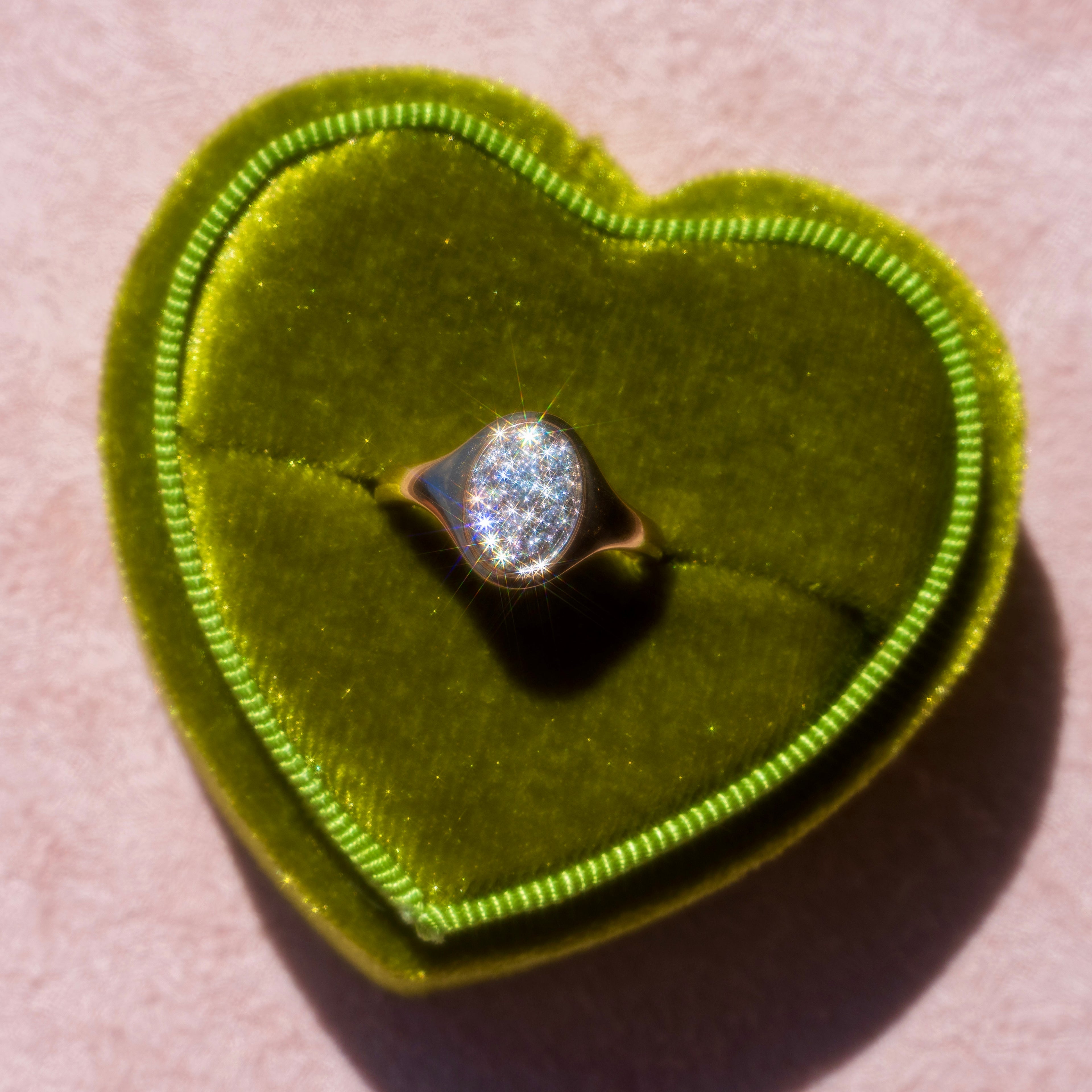 14k Pave Diamond Pinky Ring