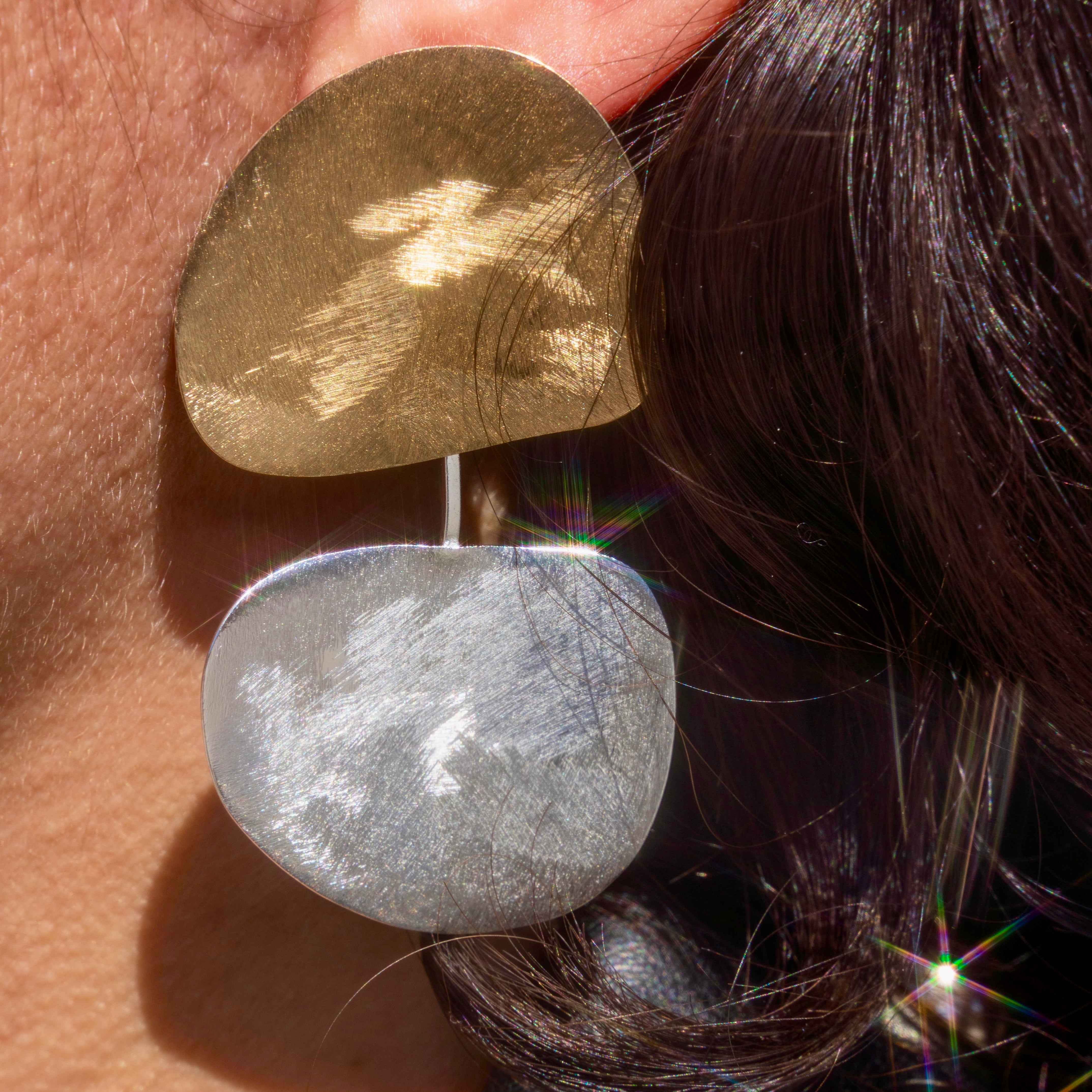 Two- Tone Curvy Earrings