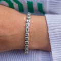 Green Sapphire + CZ Tennis Bracelet