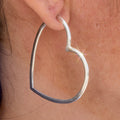 Sterling Silver Heart Hoops