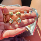 Oval Bezel CZ Studs
