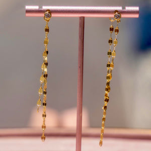 Gold Shimmer Chain Earrings