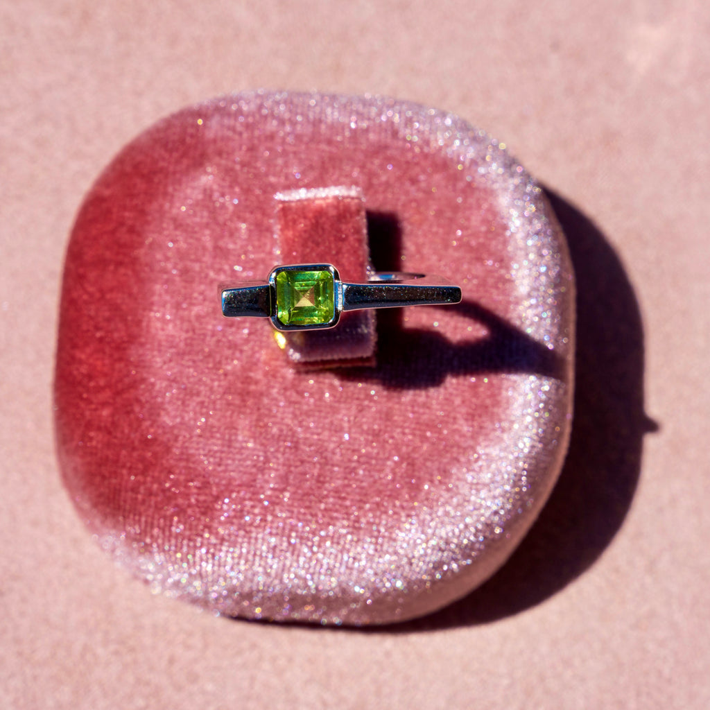 Peridot Square Stacker Ring