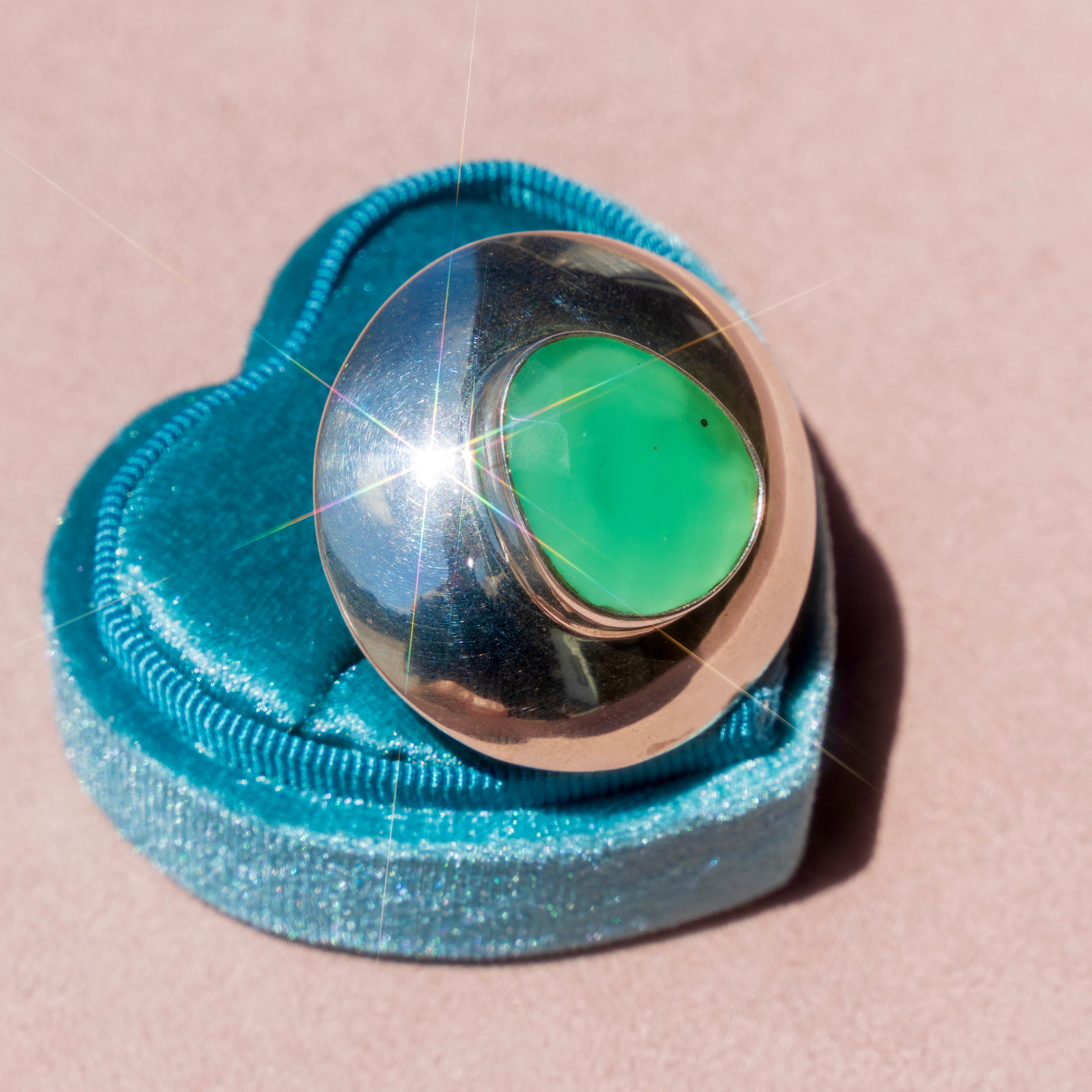 Chrysoprase Adjustable Ring￼