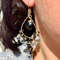 Black Spinel + Blue Topaz Earrings