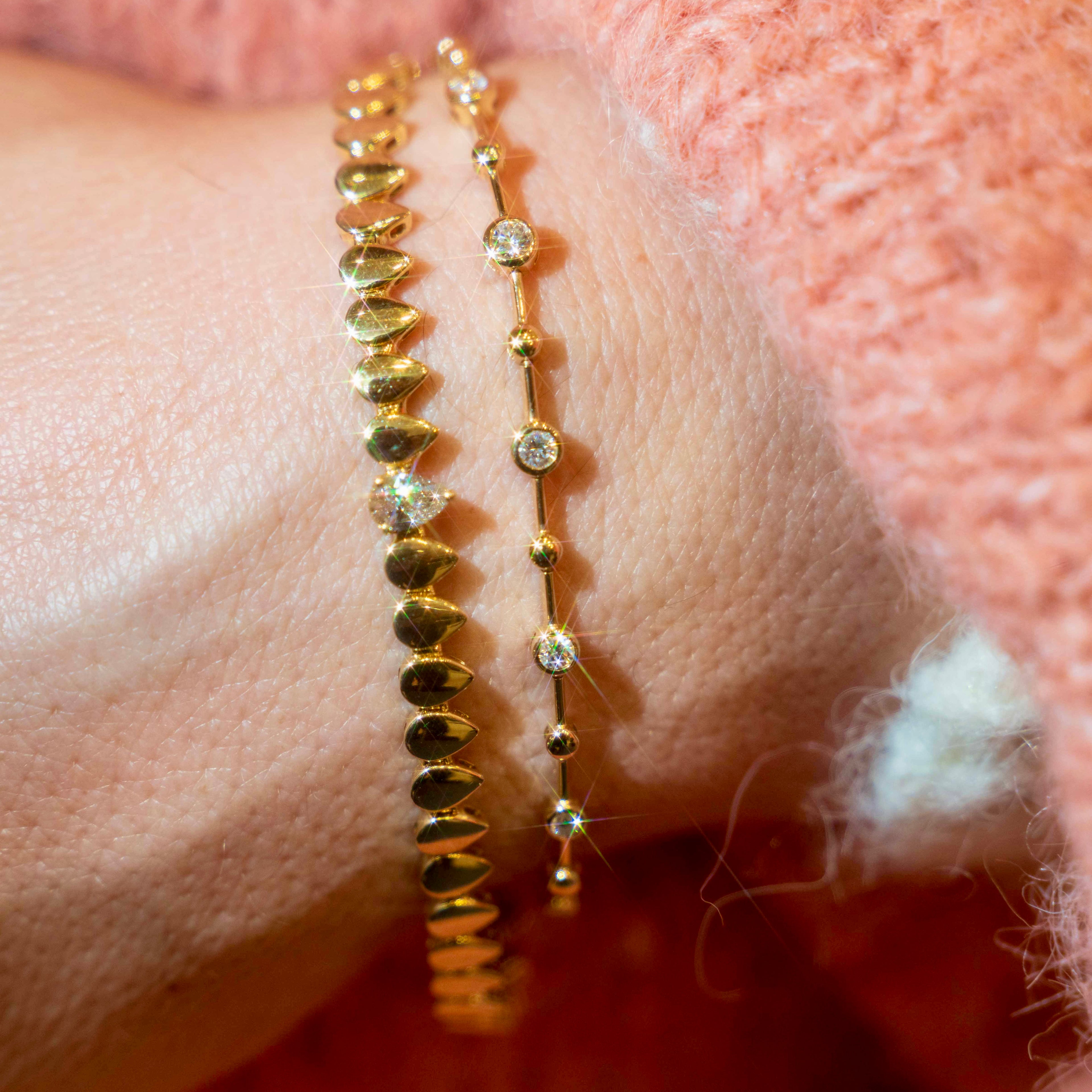 14k Pear Diamond Tennis Bracelet