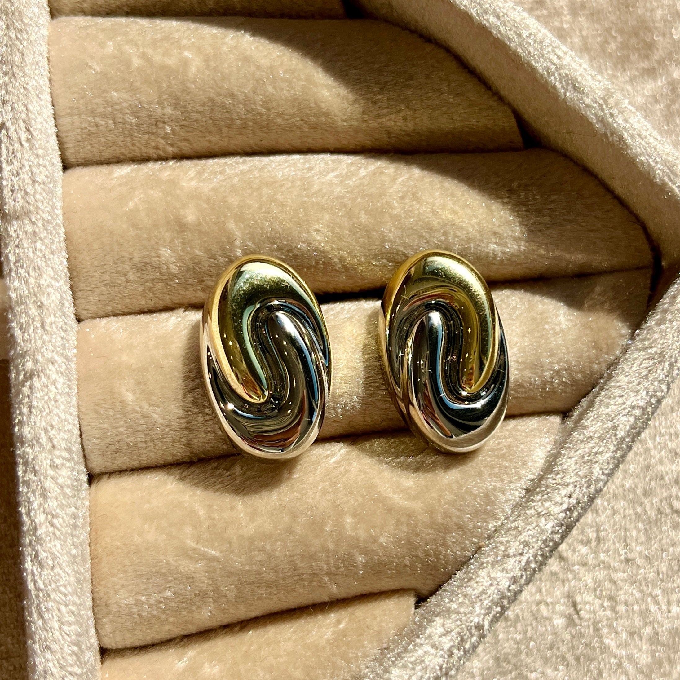 Two Tone Swirl Earrings