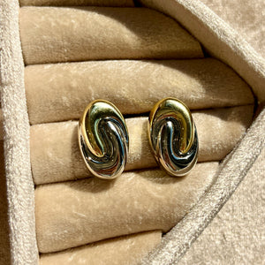 Two Tone Swirl Earrings