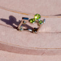 Sterling Silver Peridot Square Lego Ring