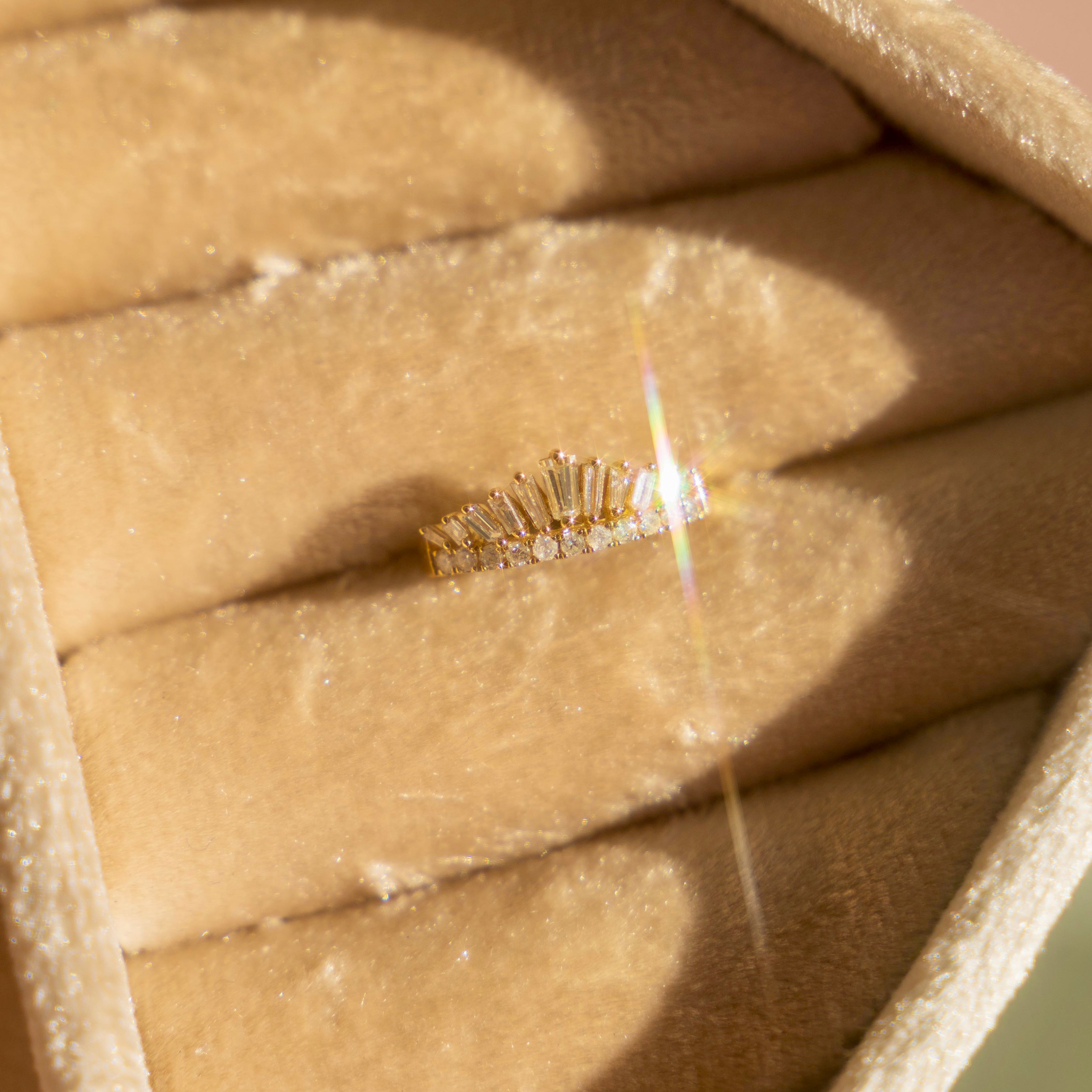 14k Diamond Baguette Tiara Ear Cuff
