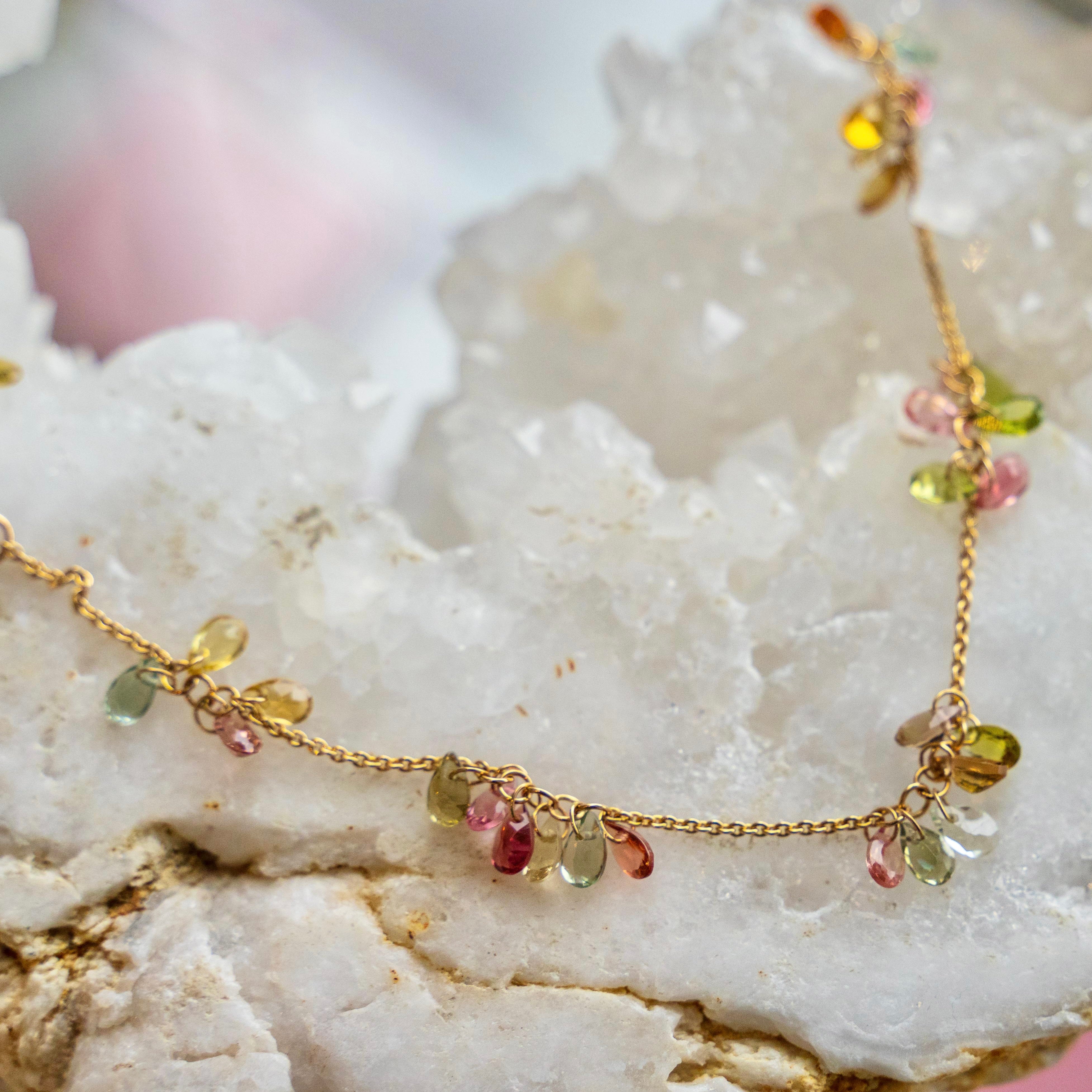 14k Tourmaline Shaker Bracelet
