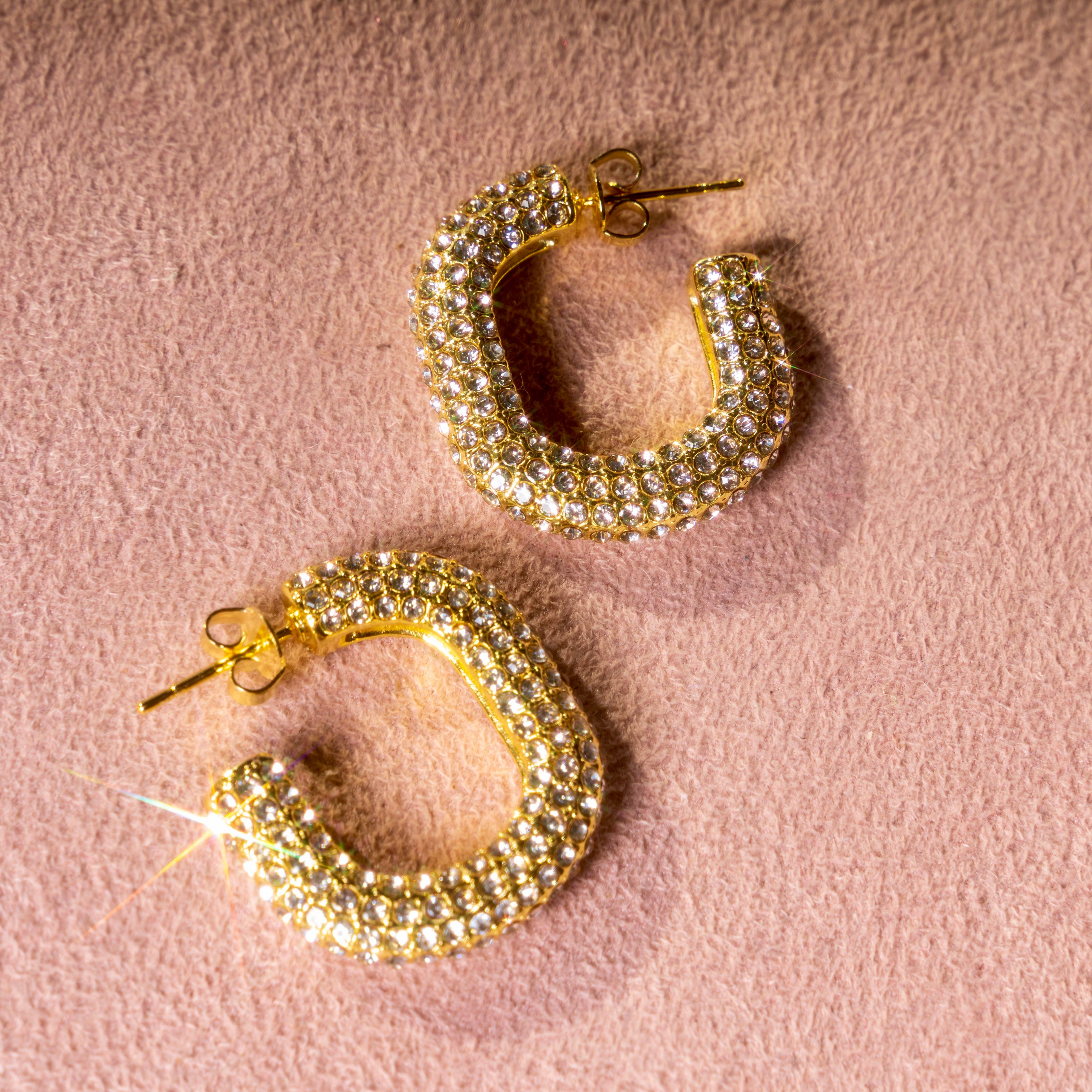 Faux Diamond Hoops