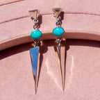Sterling Silver + Turquoise Spiked Earrings