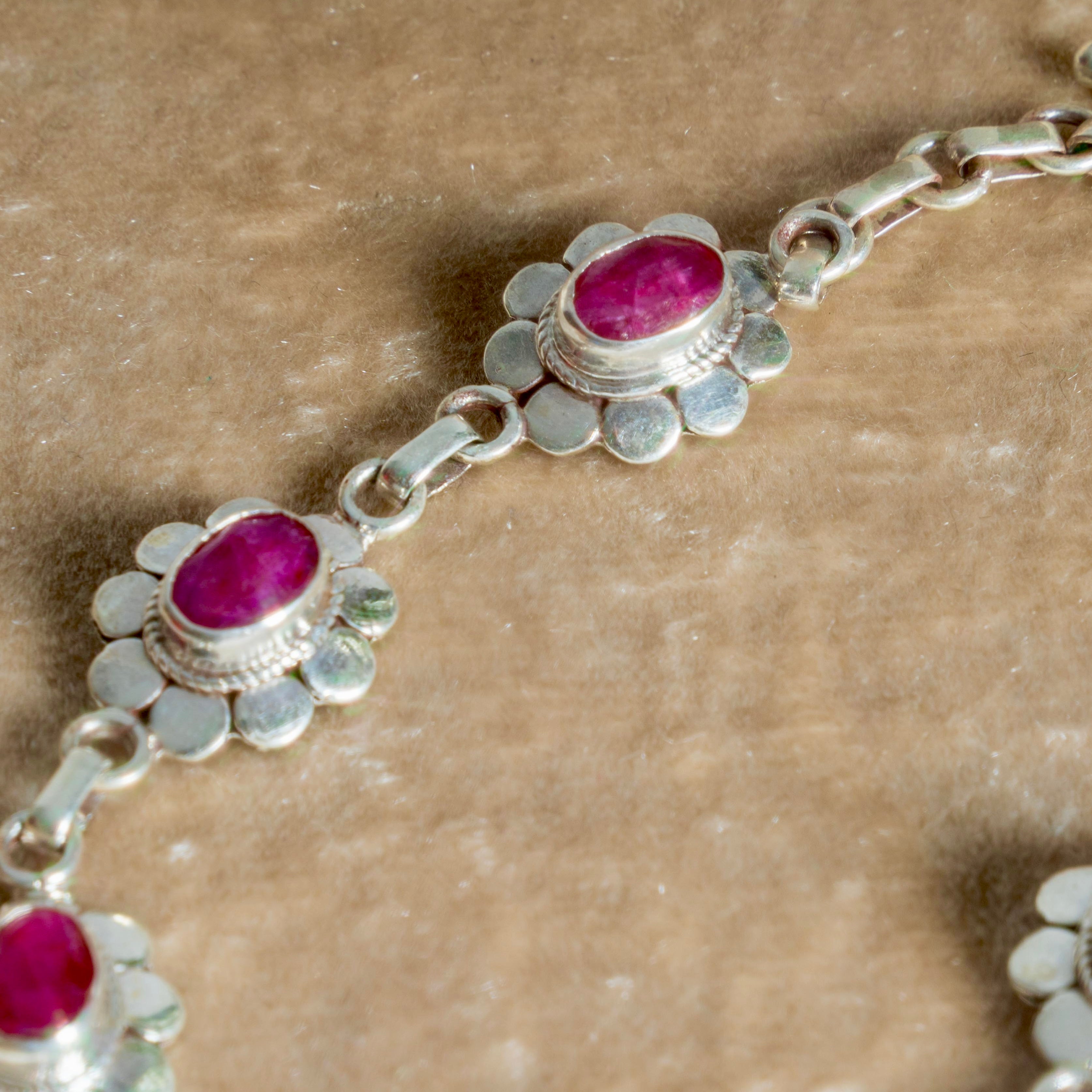 Ruby Floral Bracelet